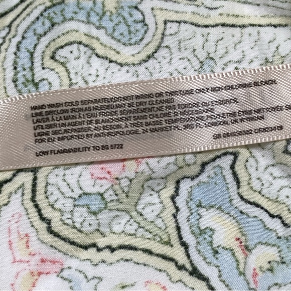 Anthropologie Florets Paisley Sleep Robe Eyelet Lace Romantic Pastel Size Small - Picture 10 of 16